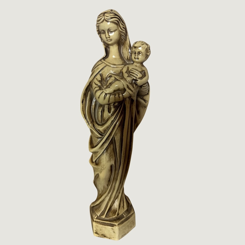 Vintage Dickson Japan Madonna and Child Statue 12.5" Ceramic Religious Figurine